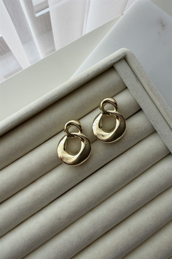 Xupıng  Plaka Zincir Model Küpe  