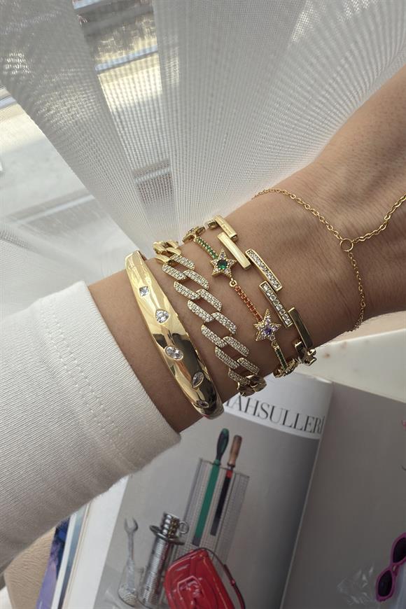 Xupıng Renkli Taşlı Yıldız Bileklik