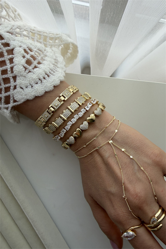 Xupıng Sıralı Baget Taşlı Bileklik