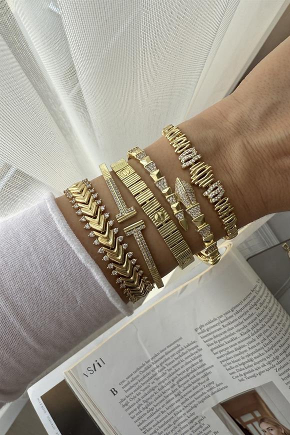 Xupıng Taş Ve Çubuk Detaylı Bileklik