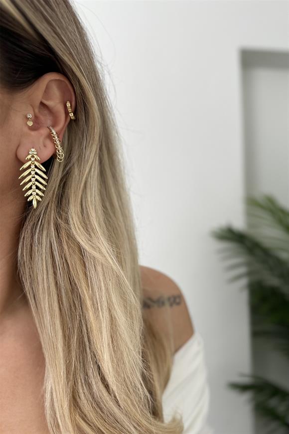Xupıng Tasarım Model Halka Detaylı Oval Küpe