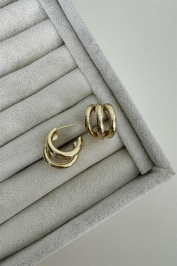 Özel Seri Üç Halkalı Marka Model Küpe(Küçük)