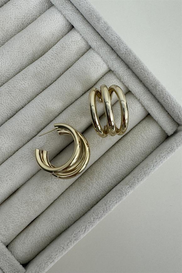 Özel Seri Üç Sıralı Marka Model Küpe