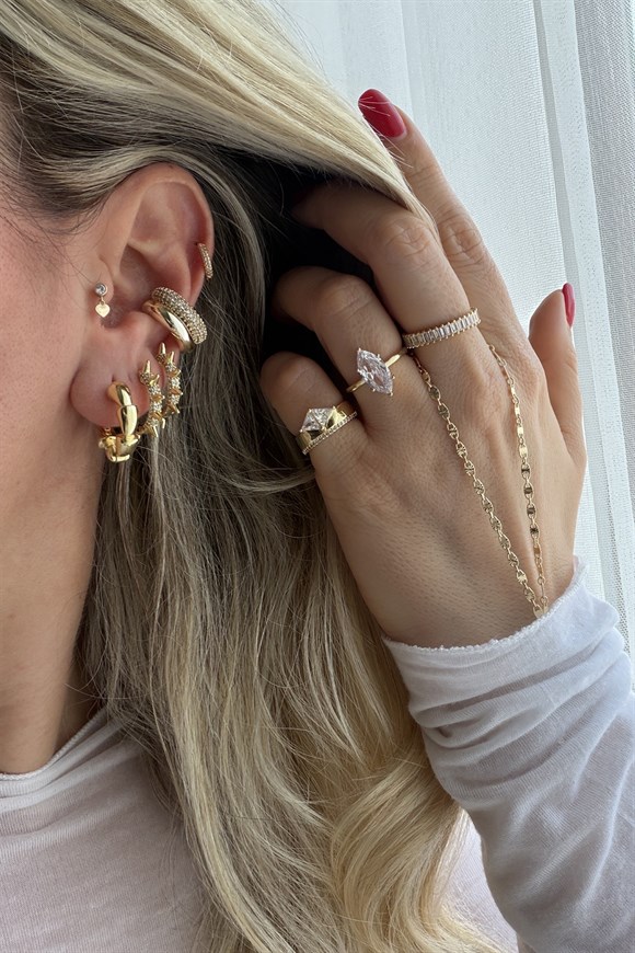 Xupıng Zirkon Taşlı Çivi Model Küpe