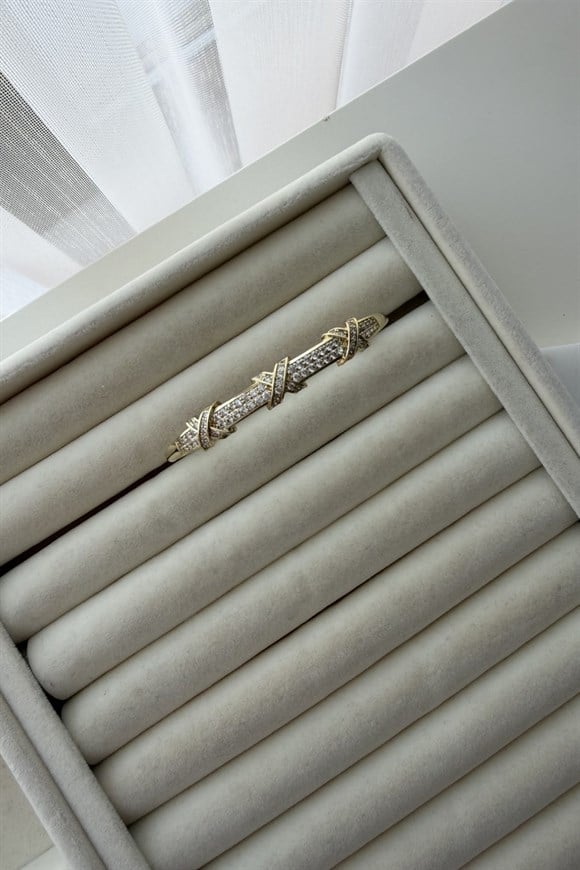 Xupıng  Zirkon Taşlı Marka Model X Model Kelepçe Bileklik