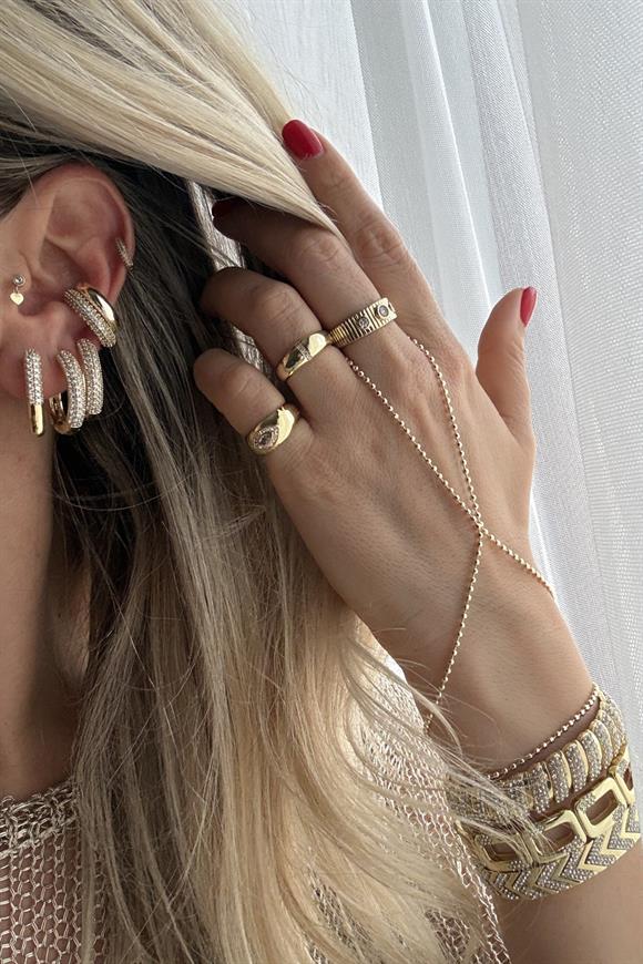 Xupıng Zirkon Taşlı Üçgen Küpe