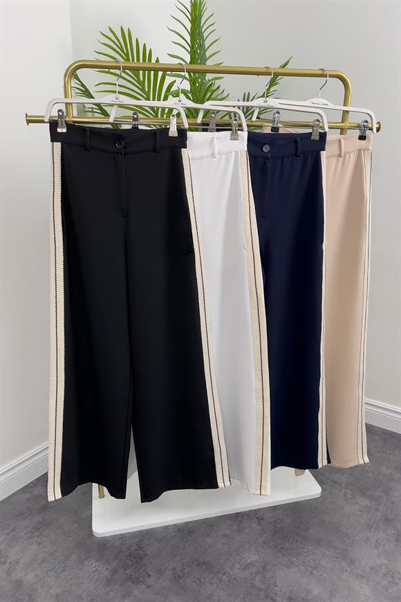 Yanı Şeritli Yüksel Bel Atlas Palazzo Beyaz