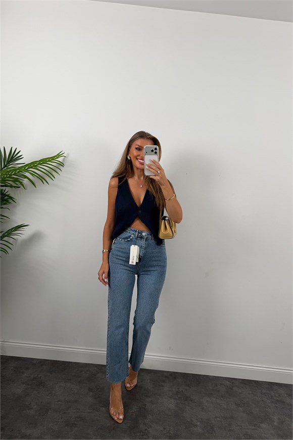 Yanı Zımbalı Premium Bf Jean 1004 Klasik Mavi 