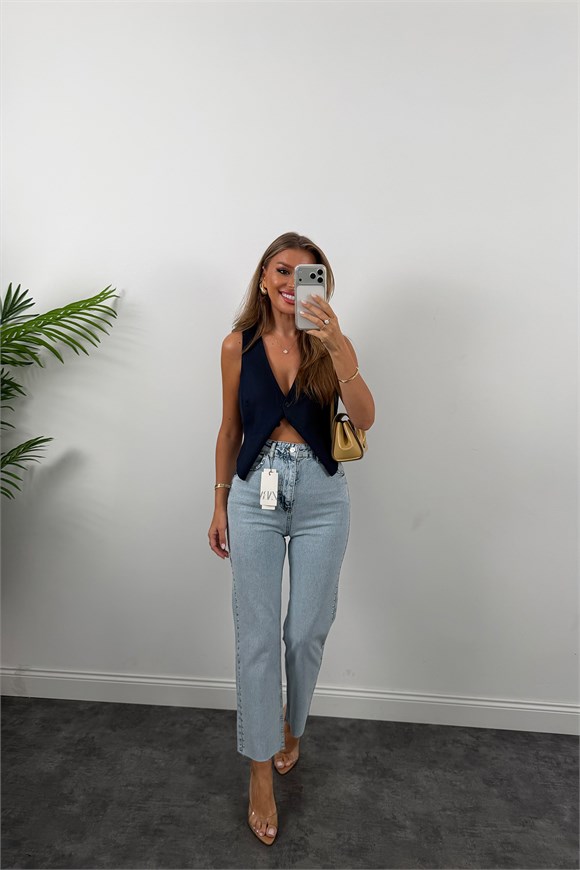 Yanı Zımbalı Premium Bf Jean 1006 Mavi 