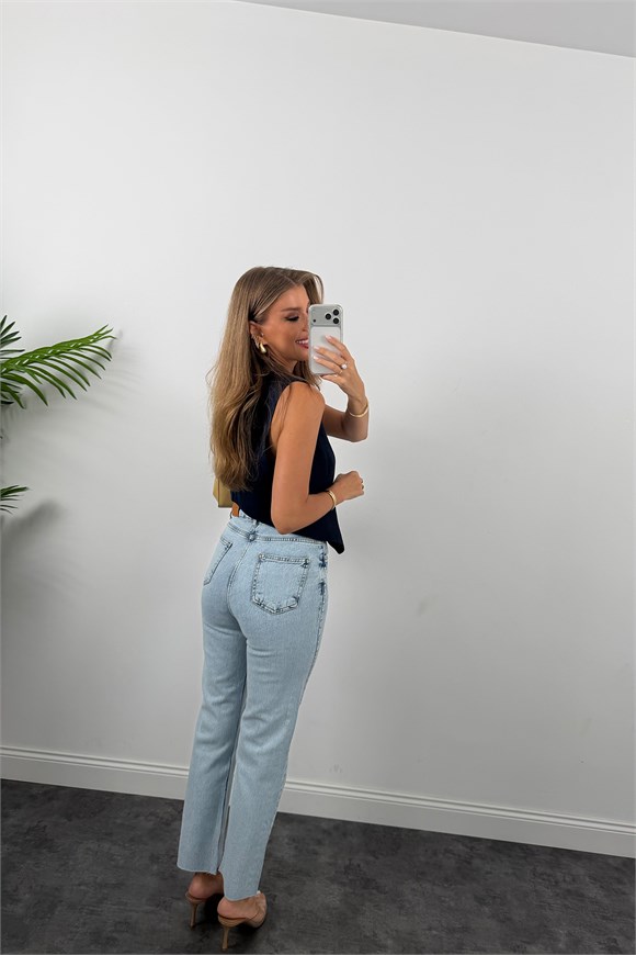 Yanı Zımbalı Premium Bf Jean 1006 Mavi 