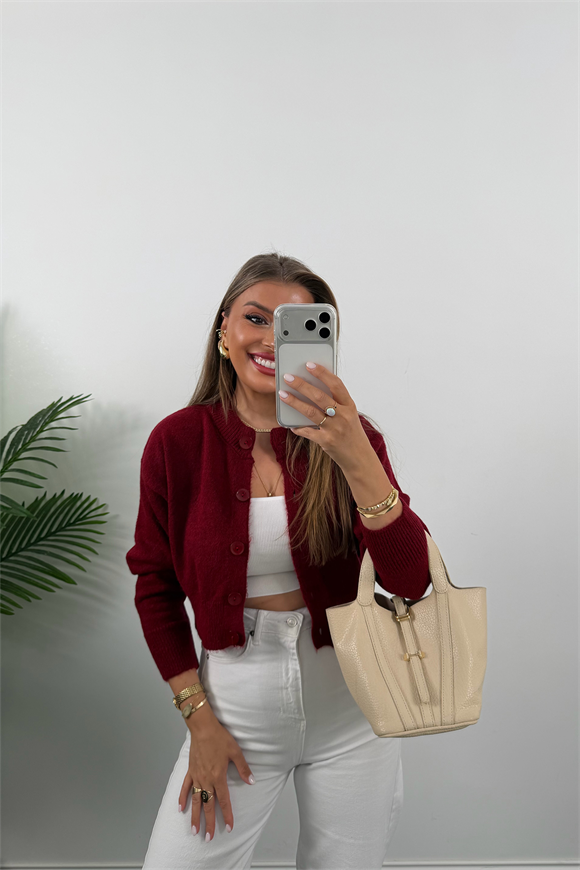 Yumoş Basic Hırka Bordo