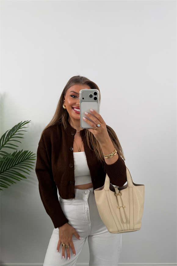 Yumoş Basic Hırka Acı Kahve