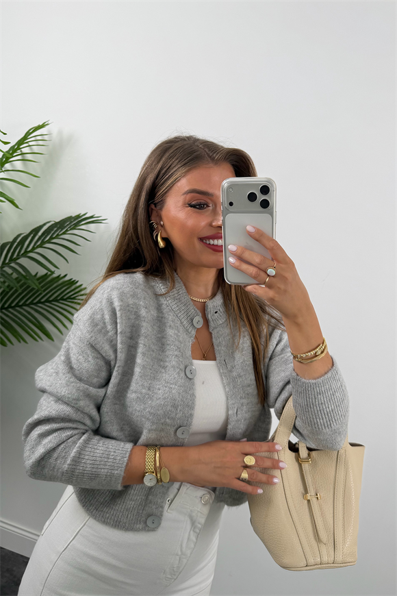 Yumoş Basic Hırka Gri