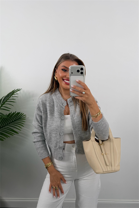 Yumoş Basic Hırka Gri