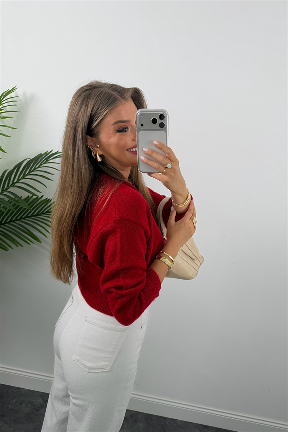 Yumoş Basic Hırka Kırmızı