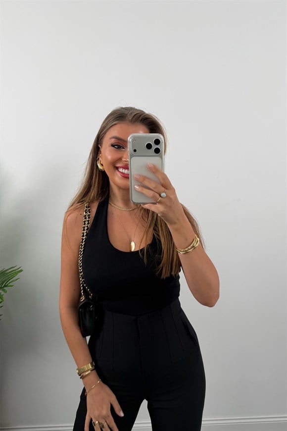 Zra Double Kumaş Pensli Flatolu Pantolon Siyah