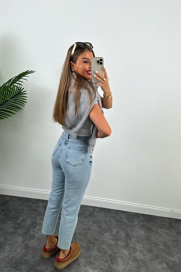 Zra Kesik Paça Flare Jean Light Blue