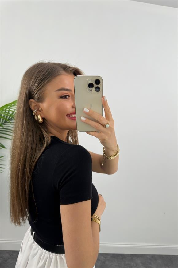 Zra Likralı Pamuklu Çelik Dokuma Basic Body Siyah