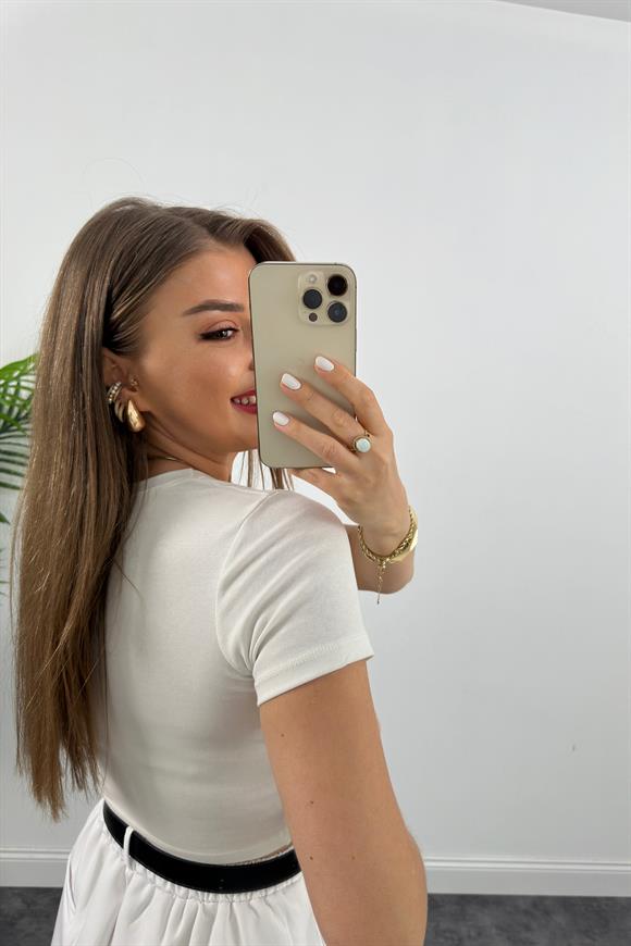 Zra Likralı Pamuklu Çelik Dokuma Basic Body Beyaz