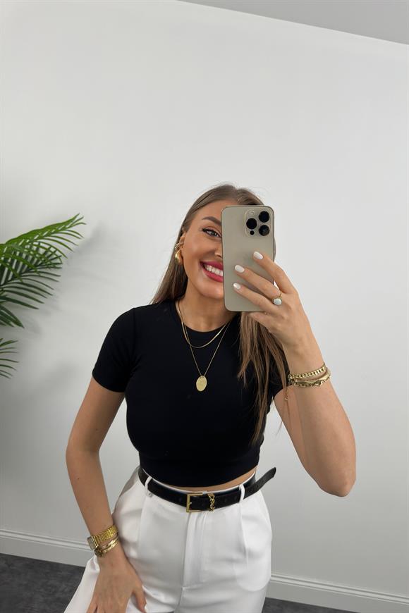 Zra Likralı Pamuklu Çelik Dokuma Basic Body Siyah