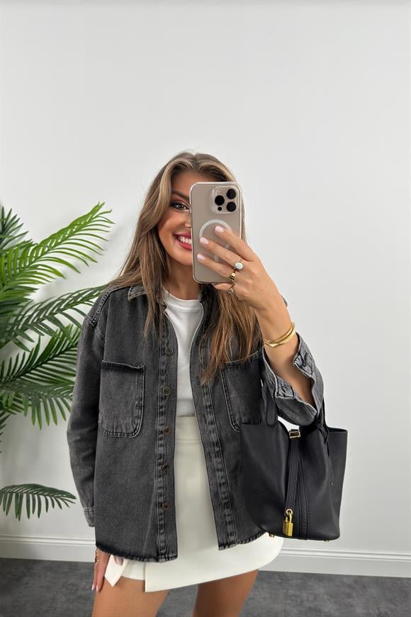 Zra Model Basic Jean Ceket Antrasit