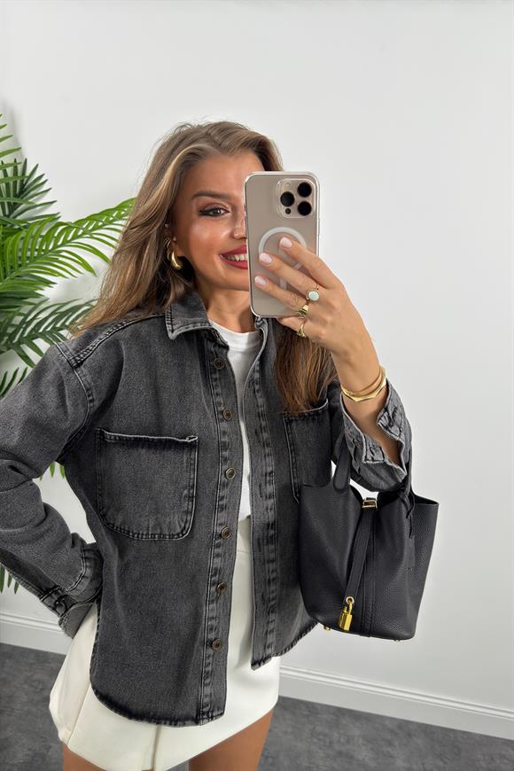 Zra Model Basic Jean Ceket Antrasit