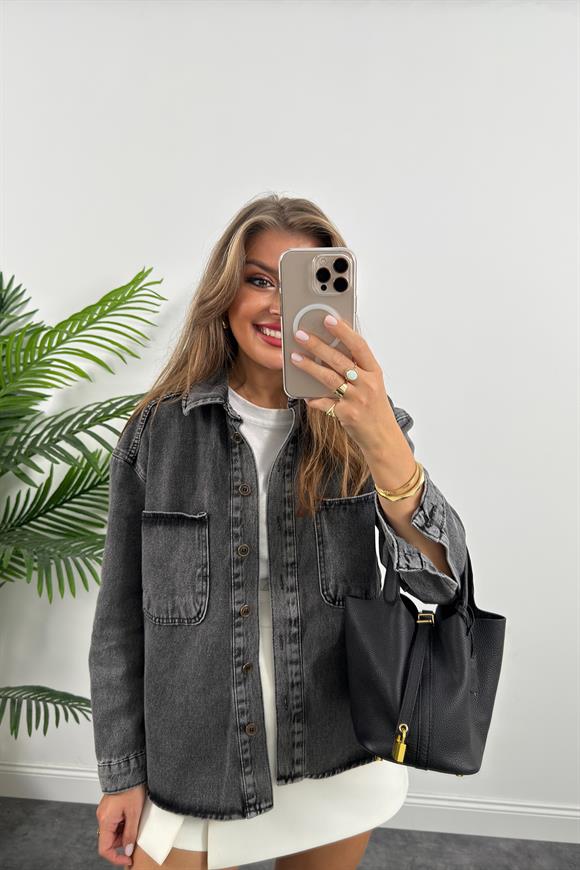 Zra Model Basic Jean Ceket Antrasit