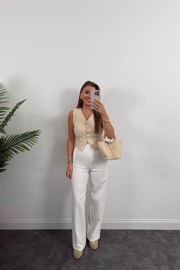 Zra Model Double Atlas Kumaş Astarlı Basic Yelek Taş 