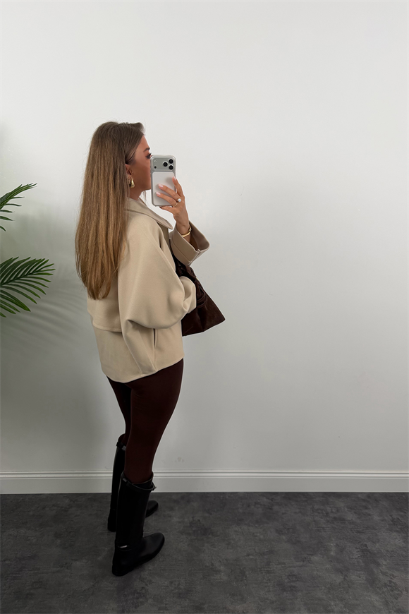 Zra Model Kaşe Panço Ceket Taş