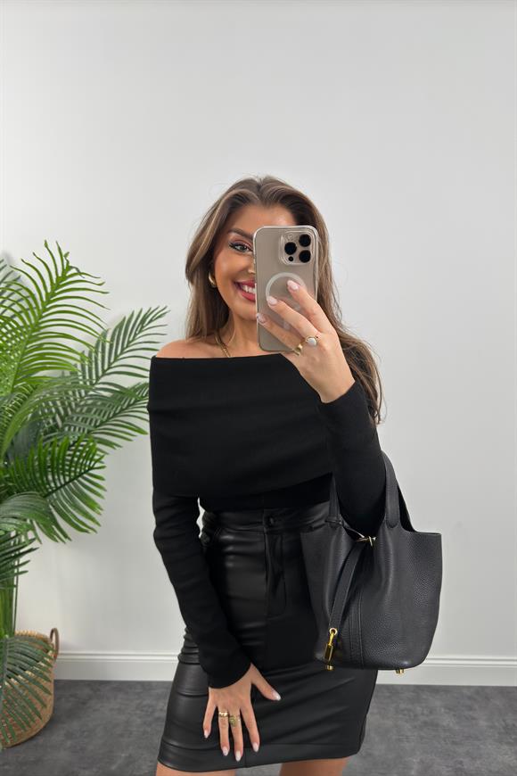 Zra Model Likralı Şardonlu Yumuşak Deri Kalem Etek