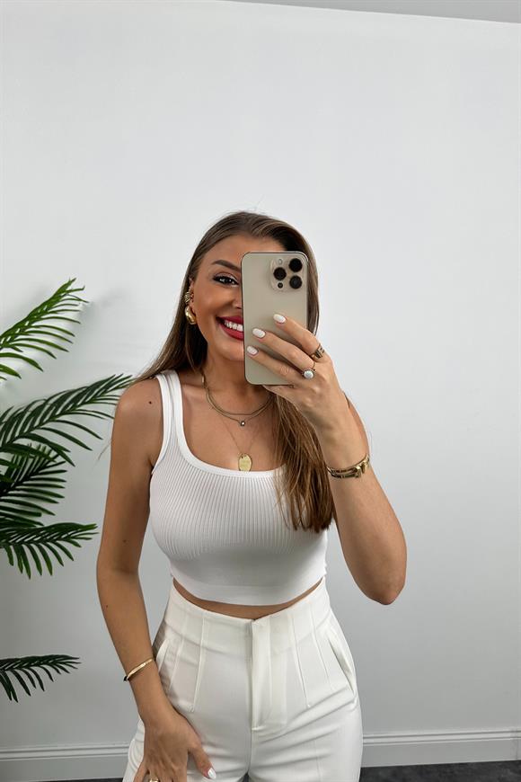 Zra Model Lüx Kalite Kalın Kumaş Flatolu Pantolon Ekru