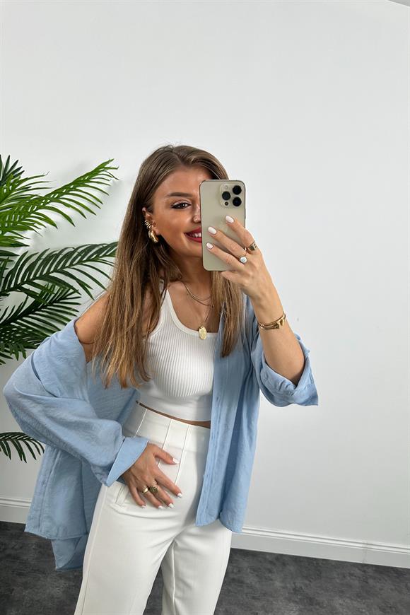 Zra Model Lüx Kalite Kalın Kumaş Flatolu Pantolon Ekru