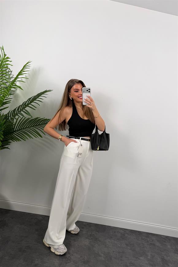 Zra Model Pileli Dökümlü Palazzo Ekru 