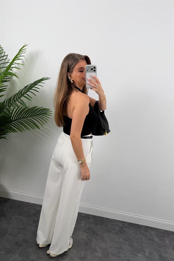 Zra Model Pileli Dökümlü Palazzo Ekru 