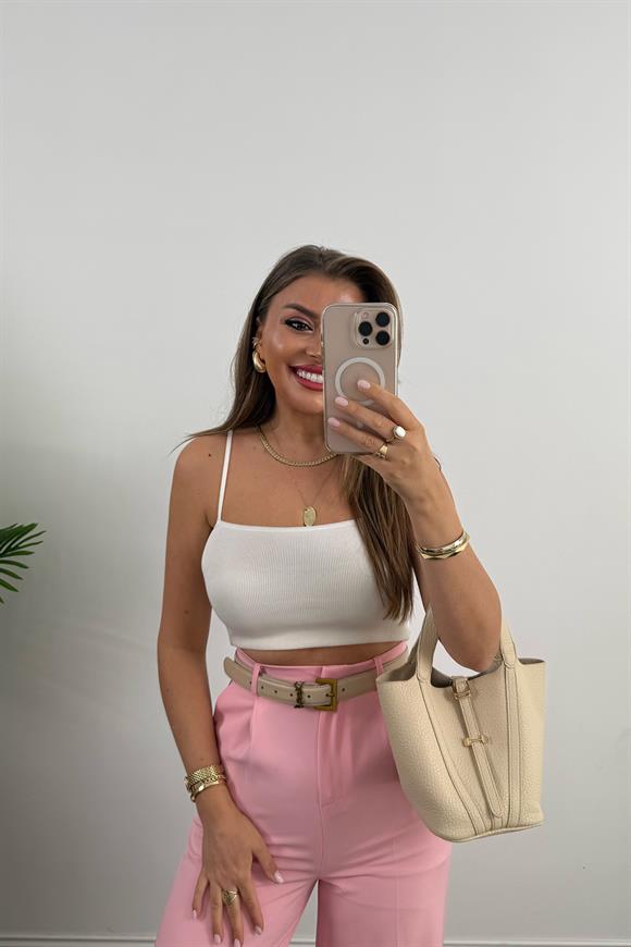 Zra Model Pileli Dökümlü Palazzo Pembe