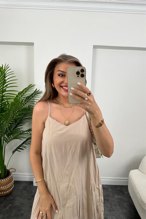 Zra Model Premium Kalite Kraşlı Basic Salaş Elbise Taş