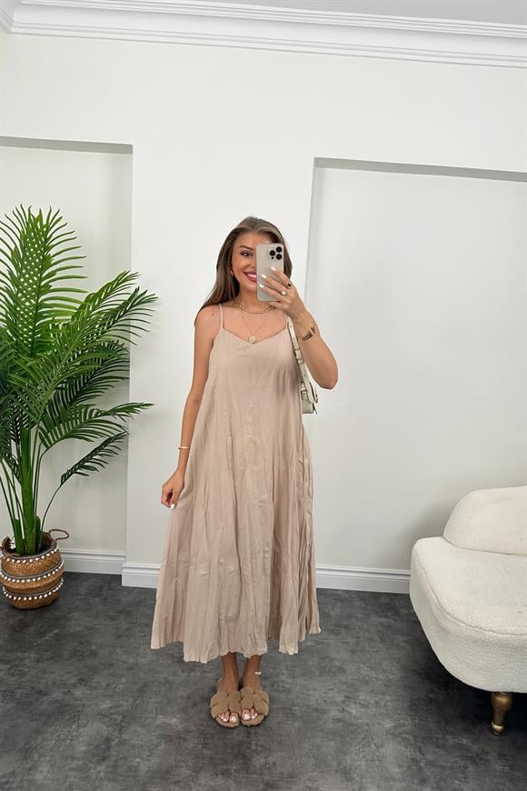 Zra Model Premium Kalite Kraşlı Basic Salaş Elbise Taş