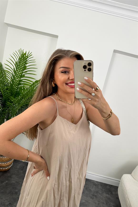 Zra Model Premium Kalite Kraşlı Basic Salaş Elbise Taş