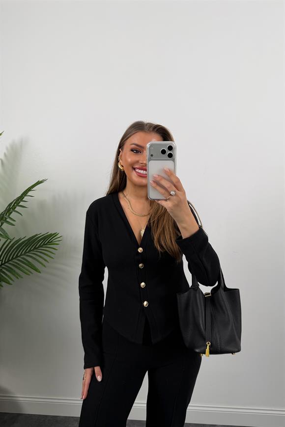 Zra Model Selanik Triko Yumoş Takım Siyah