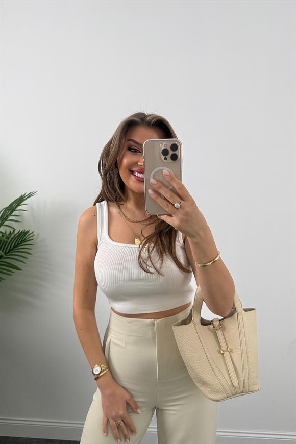 Zra Premium Double Atlas Kumaş Pensli Palazzo Taş