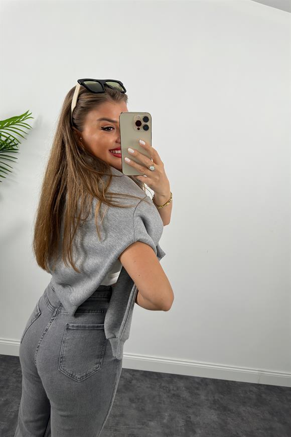 Zra Ultra Yüksel Bel Süper Kalıp Likralı  Mom Fit Jean Gri