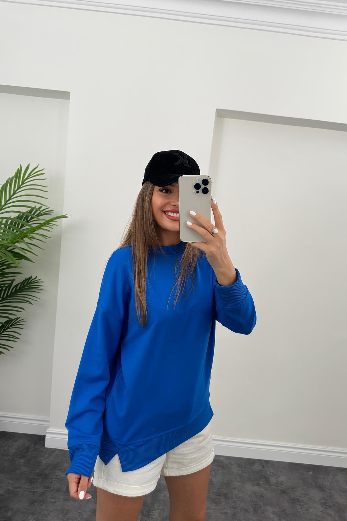 1. Sınıf Kalite Basic Sweat Mavi