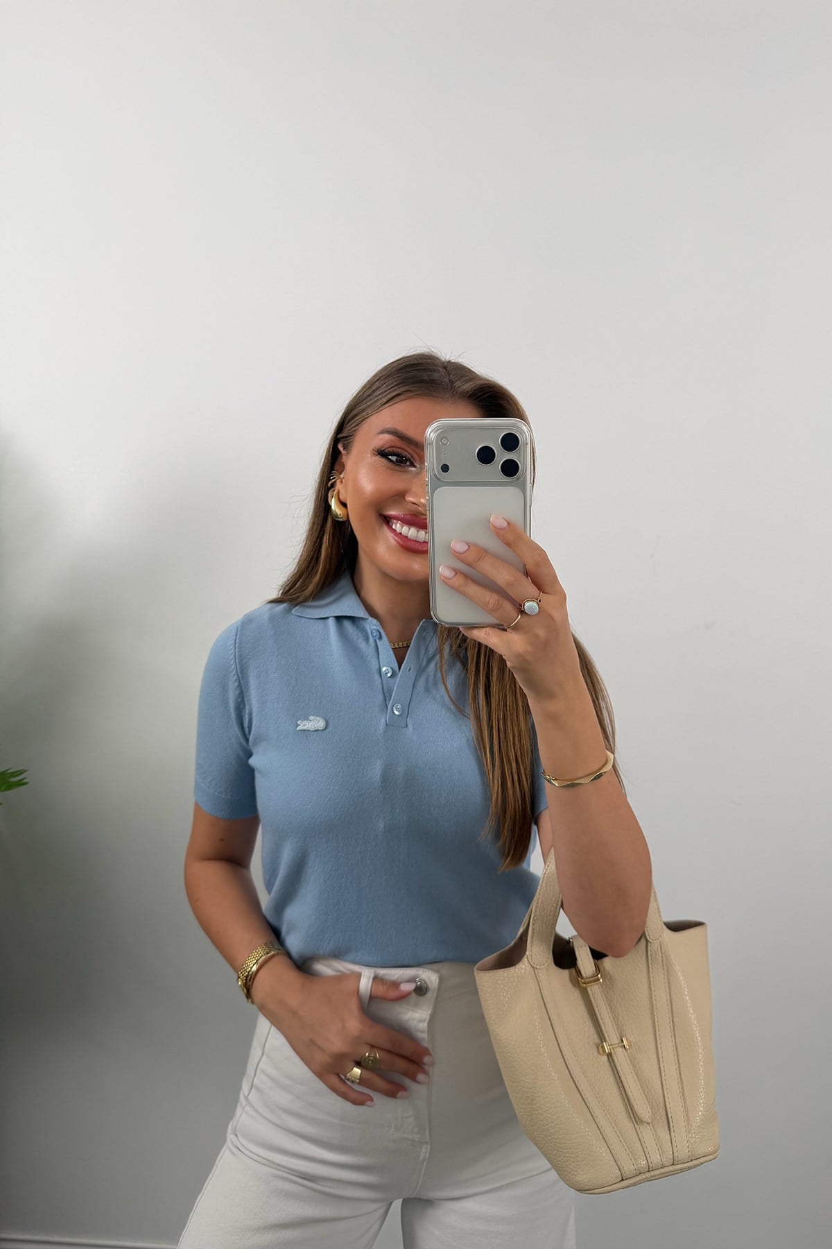 1. Sınıf Kalite Kaşmir Dokulu Polo Yaka Triko Tatlı Mavi