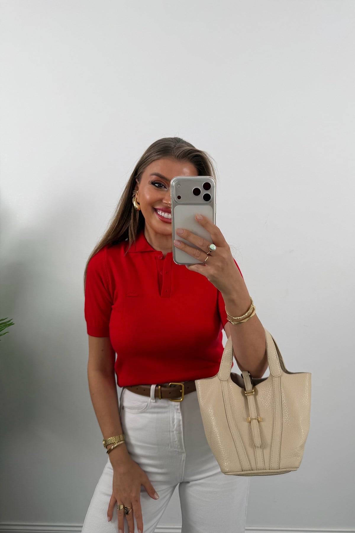 1. Sınıf Kalite Kaşmir Dokulu Polo Yaka Triko Kırmızı