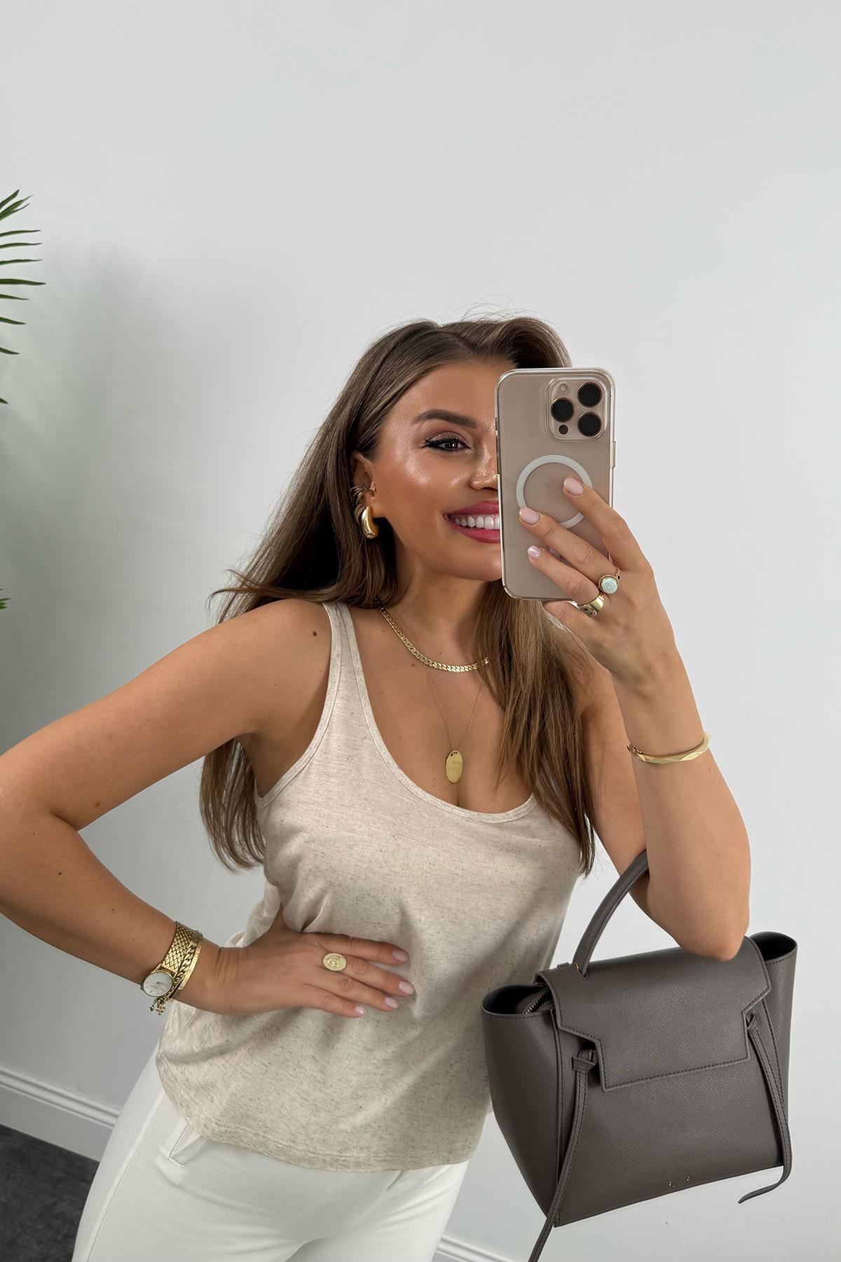 Bebe Premium U Yaka Organik Kumaş Keten Atlet