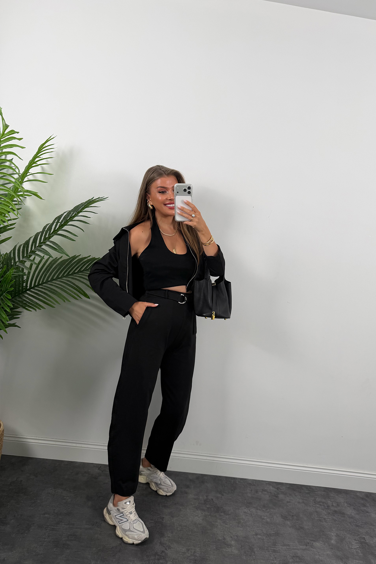 Bomber Ceketli Jogger Pantolon Takım Siyah