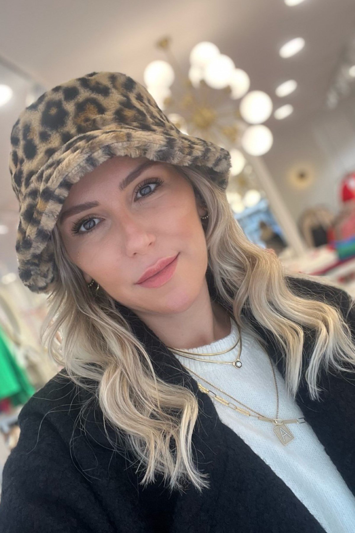 Leopar Peluş Şapka