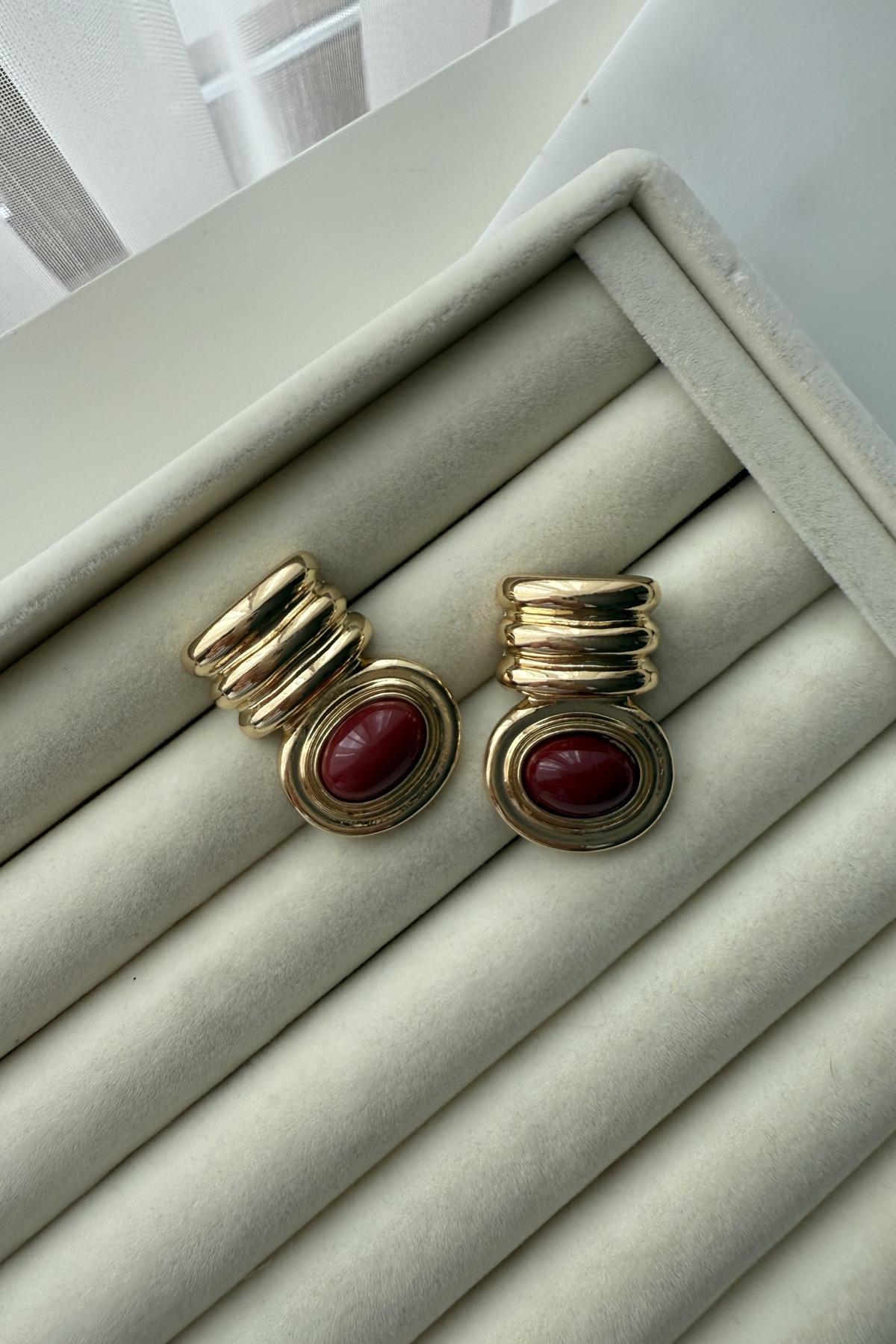 Marka Model  Bombeli Bordo Küpe