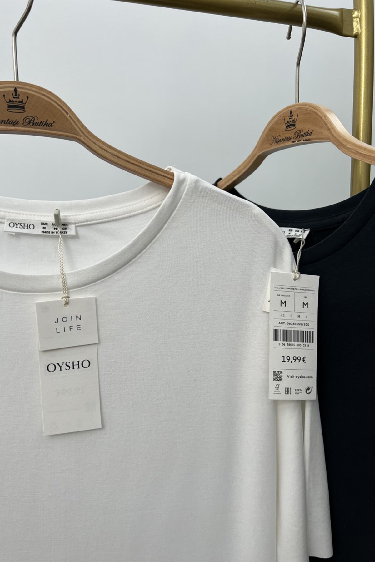 Oysho Model Kumaş Basic Tshirt Yıkamalı Siyah