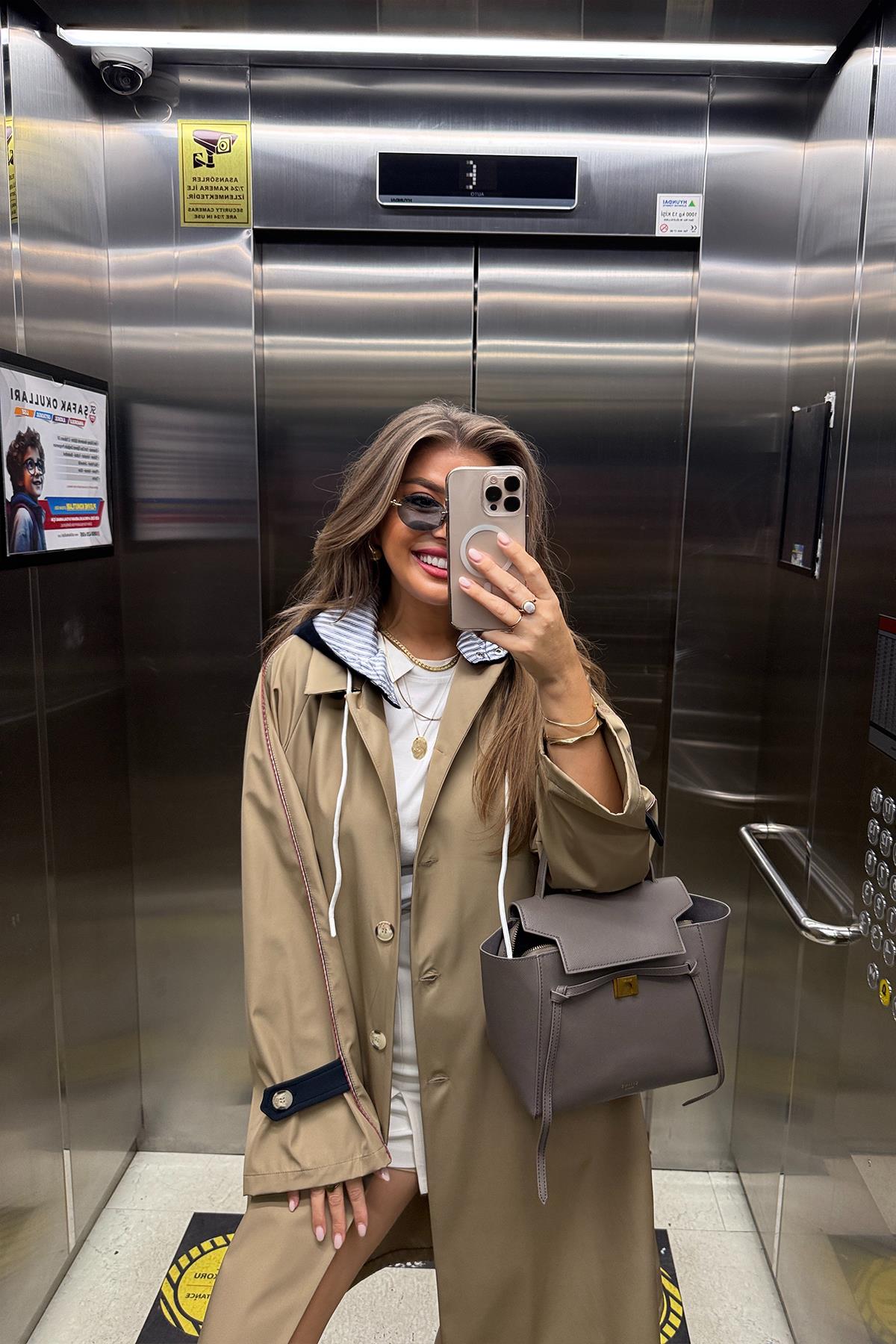 Premium Seri Kapüşonlu Tasarım London Trençkot